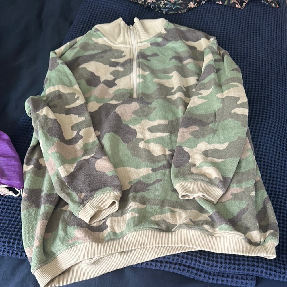 Camouflage Half-Zip Sweater